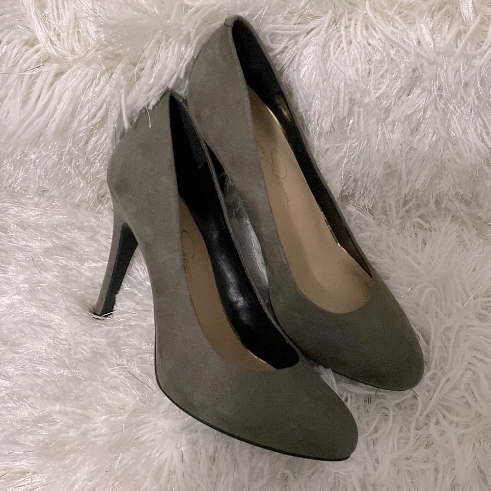 Jessica Simpson Gray Suede Heels